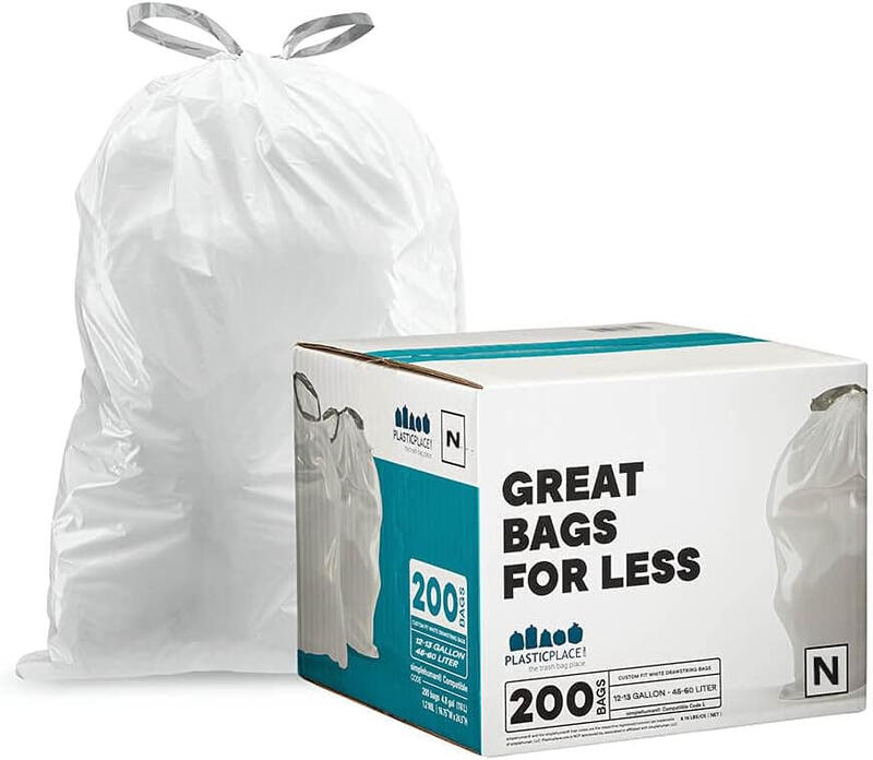 plasticplace 13 gallon drawstring trash bags