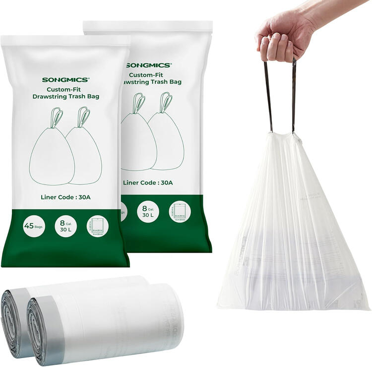 songmics 8 gallon drawstring kitchen trash bags